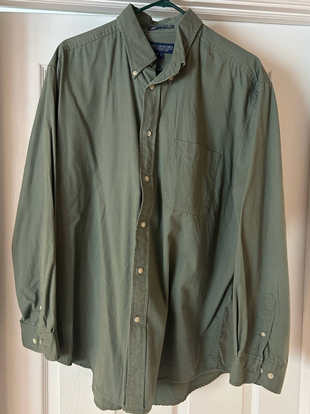 John Ashford Olive Green Button-Down Men's Shirt
